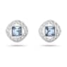 Una Angelic stud earrings, Square cut, Blue, Rhodium plated - Swarovski, 5662143