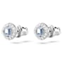 Una Angelic stud earrings, Square cut, Blue, Rhodium plated - Swarovski, 5662143