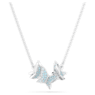 Idyllia Lilia necklace, Butterfly, Blue, Rhodium plated - Swarovski, 5662181