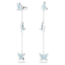 Idyllia Lilia drop earrings, Butterfly, Blue, Rhodium plated - Swarovski, 5662182