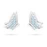 Idyllia Lilia stud earrings, Butterfly, Blue, Rhodium plated - Swarovski, 5662183