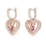 Sublima 水滴形耳環, 心形, 粉紅色, 鍍玫瑰金色調 - Swarovski, 5662875
