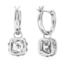 Stilla drop earrings, Square cut, White, Rhodium plated - Swarovski, 5662919