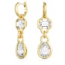 Visací náušnice Imber, Různé výbrusy, Bílá, Pokoveno ve zlatém odstínu - Swarovski, 5663265