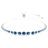 Imber Emily 브레이슬릿, 라운드 컷 믹스, 블루, 로듐 플래팅 - Swarovski, 5663394