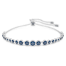 Imber Emily armband, Verschillende ronde slijpvormen, Blauw, Rodium toplaag - Swarovski, 5663394