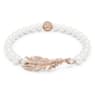 Nice bracelet, Magnetic closure, Feather, White, Rose gold-tone plated - Swarovski, 5663481