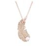 Idyllia 链坠, 羽毛, 白色, 镀玫瑰金色调 - Swarovski, 5663483