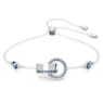 Dextera armband, In elkaar grijpende lus, Blauw, Rodium toplaag - Swarovski, 5663493