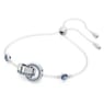 Dextera armband, In elkaar grijpende lus, Blauw, Rodium toplaag - Swarovski, 5663493