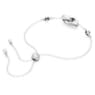 Dextera armband, In elkaar grijpende lus, Blauw, Rodium toplaag - Swarovski, 5663493