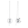 Dextera drop earrings, Long, Blue, Rhodium plated - Swarovski, 5663498