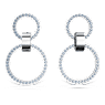Orecchini a cerchio Dextera, Blu, Placcato rodio - Swarovski, 5663503