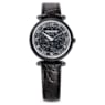 Crystalline Wonder watch, Swiss Made, Leather strap, Black, Black finish - Swarovski, 5664311