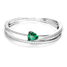 Hyperbola bangle, Green, Rhodium plated - Swarovski, 5665327
