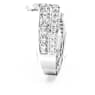Bague cocktail Hyperbola, Tailles variées, Deux bandes, Blanche, Métal rhodié - Swarovski, 5665347