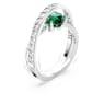 Bague cocktail Hyperbola, Tailles variées, Deux bandes, Verte, Métal rhodié - Swarovski, 5665366