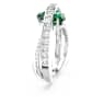Bague cocktail Hyperbola, Tailles variées, Deux bandes, Verte, Métal rhodié - Swarovski, 5665366