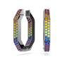 Dextera hoop earrings, Octagon shape, Multicolored, Ruthenium plated - Swarovski, 5665430