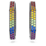Dextera hoop earrings, Octagon shape, Multicolored, Ruthenium plated - Swarovski, 5665430