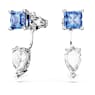 Mesmera earring jackets, Mixed cuts, Detachable, Blue, Rhodium plated - Swarovski, 5665767