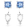 Mesmera earring jackets, Mixed cuts, Detachable, Blue, Rhodium plated - Swarovski, 5665767