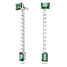 Matrix drop earrings, Mixed cuts, Green, Rhodium plated - Swarovski, 5665786