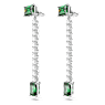 Matrix drop earrings, Mixed cuts, Green, Rhodium plated - Swarovski, 5665786