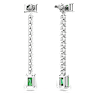 Matrix drop earrings, Mixed cuts, Green, Rhodium plated - Swarovski, 5665786