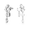 Mesmera drop earrings, Mixed cuts, White, Rhodium plated - Swarovski, 5665825
