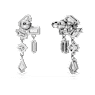 Mesmera drop earrings, Mixed cuts, White, Rhodium plated - Swarovski, 5665825