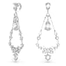 Mesmera clip earrings, Mixed cuts, Chandelier, Long, White, Rhodium plated - Swarovski, 5665827