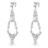 Mesmera clip earrings, Mixed cuts, Chandelier, Long, White, Rhodium plated - Swarovski, 5665827