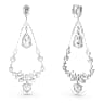 Mesmera clip earrings, Mixed cuts, Chandelier, Long, White, Rhodium plated - Swarovski, 5665827