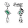 Mesmera csepp alakú fülbevaló, Vegyes metszés, Zöld, Ródium bevonattal - Swarovski, 5665878