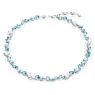 Collar Gema, Tallas mixtas, Azul, Baño de rodio - Swarovski, 5666007