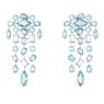 Gema 클립 이어링, 믹스 컷, 샹들리에, 엑스트라 롱, 블루, 로듐 플래팅 - Swarovski, 5666015