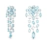 Gema 클립 이어링, 믹스 컷, 샹들리에, 엑스트라 롱, 블루, 로듐 플래팅 - Swarovski, 5666015