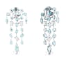 Gema 클립 이어링, 믹스 컷, 샹들리에, 엑스트라 롱, 블루, 로듐 플래팅 - Swarovski, 5666015