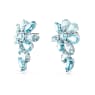 Gema drop earrings, Mixed cuts, Flower, Blue, Rhodium plated - Swarovski, 5666016
