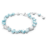 Gema bracelet, Mixed cuts, Blue, Rhodium plated - Swarovski, 5666018