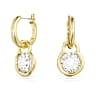 Dextera Drop-Ohrhänger, Rundschliff, Weiß, Goldlegierungsschicht - Swarovski, 5666023