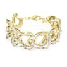 Dextera bracelet, Statement, Mixed cuts, White, Gold-tone plated - Swarovski, 5666027