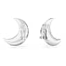 Luna clip earrings, Moon, White, Rhodium plated - Swarovski, 5666158