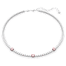 Matrix Tennis necklace, Mixed cuts, Pink, Rhodium plated - Swarovski, 5666165