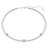 Matrix Tennis สร้อยคอ, ผสมผสานเหลี่ยมเจียระไนหลายหลายรูปแบบ, น้ำเงิน, เคลือบโรเดียม - Swarovski, 5666167