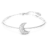 Luna bangle, Moon, White, Rhodium plated - Swarovski, 5666175