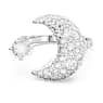 Luna open ring, Moon, White, Rhodium plated - Swarovski, 5666176