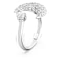 Luna open ring, Moon, White, Rhodium plated - Swarovski, 5666176