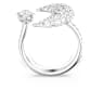 Luna open ring, Moon, White, Rhodium plated - Swarovski, 5666176